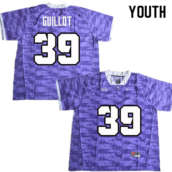 Youth #39 Jacques Guillot TCU Horned Frogs College Football Jerseys Sale-Purple